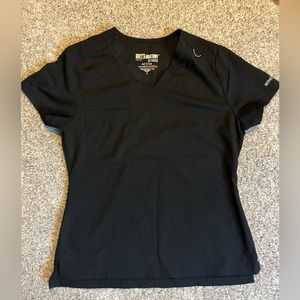 Greys Anatomy Bree spandex stretch Black Srcub top. Tuck in